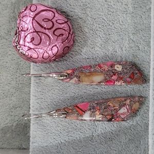 Red Regalite Earrings